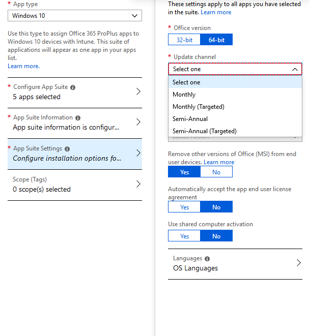 Step By Step Installing Office 365 Proplus Using Intunes Built In Office Deployment Tool 3528